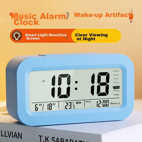 Reloj despertador Compás electrónico 2139 azul con luz nocturna