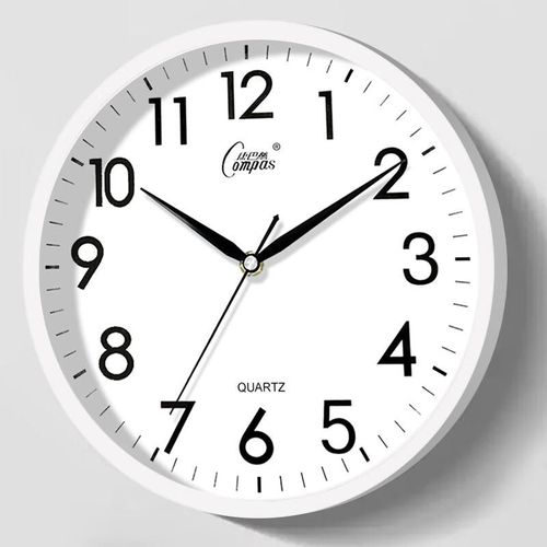 Reloj de pared Compas cuarzo silencioso 30.5 cm blanco modelo C2866
