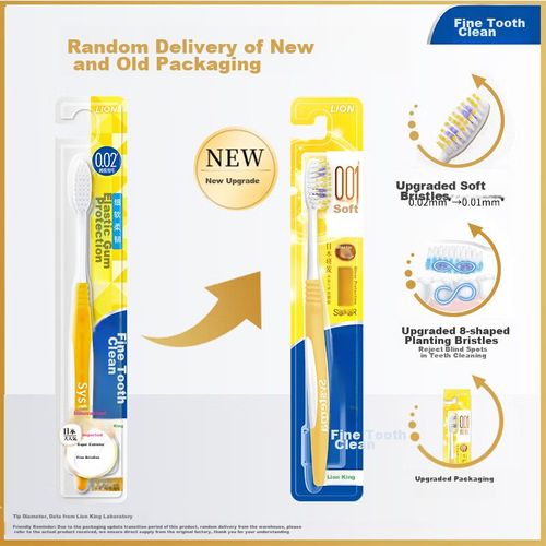 Cepillo de dientes Lion cerdas finas forma 8 paquete 2 piezas