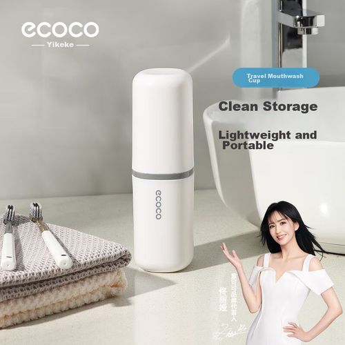 Juego de vasos Ecoco desmontables para enjuague bucal blanco