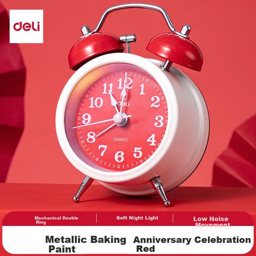 Reloj despertador Deli mecánico 8.2x5.2x12.2 cm rojo