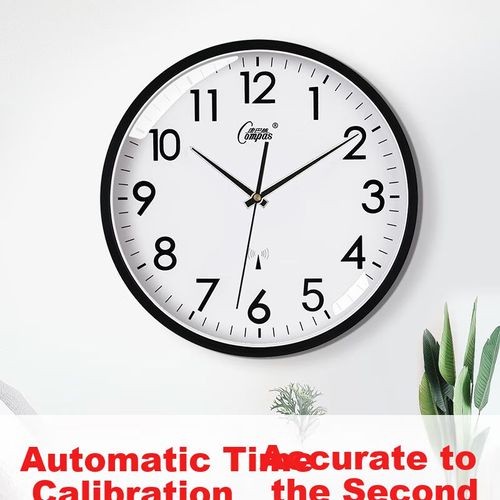 Reloj de pared Compas radio controlado 33 cm negro