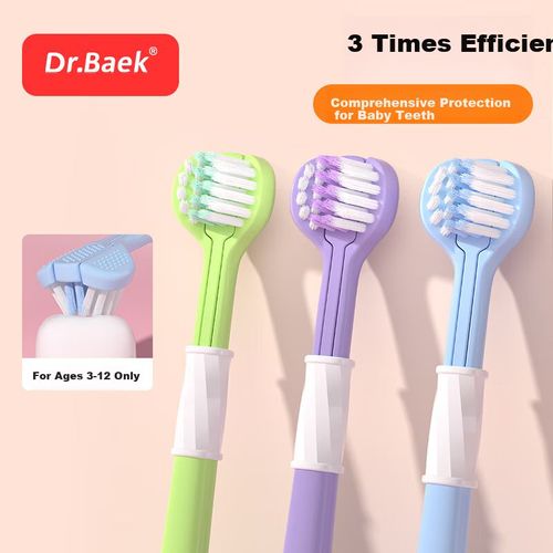 Cepillo de dientes DR.BAEK sónico triple limpieza cerdas suaves 3-12 años 2 piezas