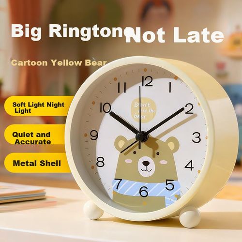 Reloj despertador Mashi electrónico luminoso oso amarillo pequeño