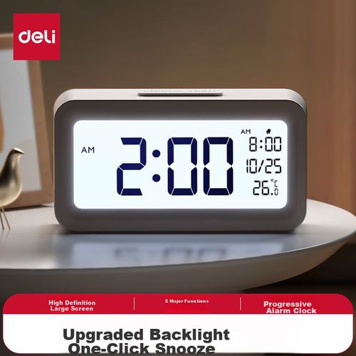 Reloj despertador deli electrónico modelo LE103 blanco