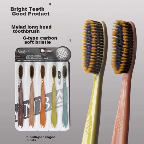 Cepillo de dientes Bright Teeth cabezal largo cerdas suaves paquete 5 piezas