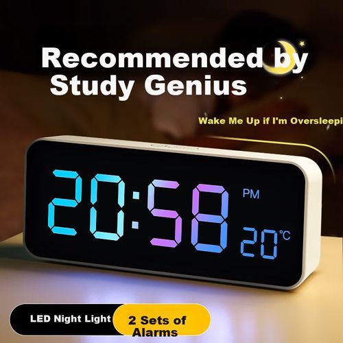 Reloj despertador Mazhi recargable LED pantalla color