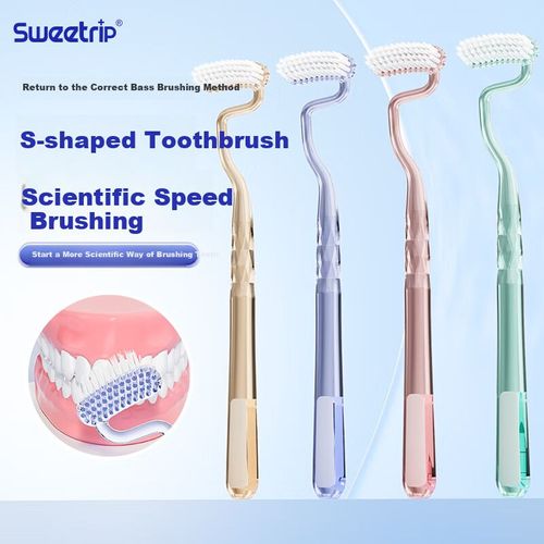Cepillo de dientes Sweetrip cerdas suaves forma S adulto doble paquete
