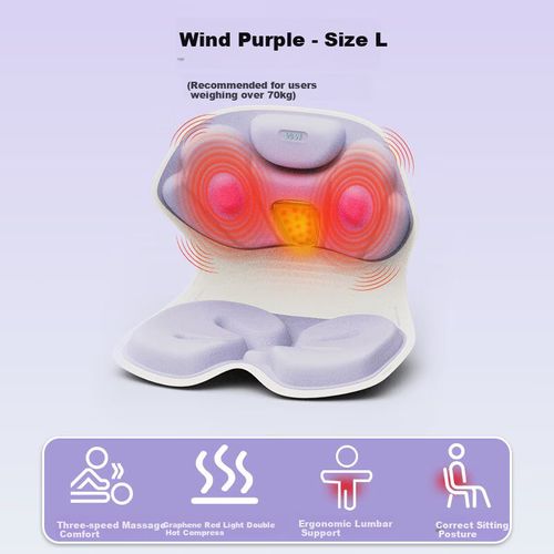 Silla ergonómica MIAOJIE con masajeador lumbar talla L morado