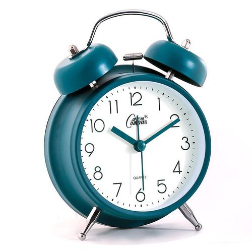Reloj despertador Compas mecánico alarma doble campana verde
