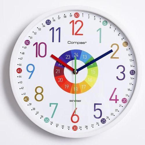 Reloj de pared Compas cuarzo 30 cm blanco modelo 7866