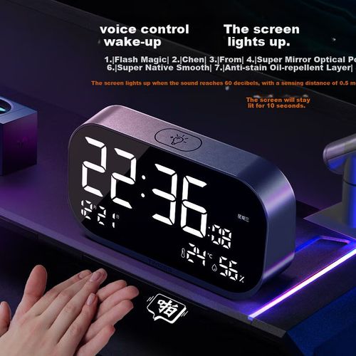 Reloj despertador Timess inteligente recargable con temperatura y humedad