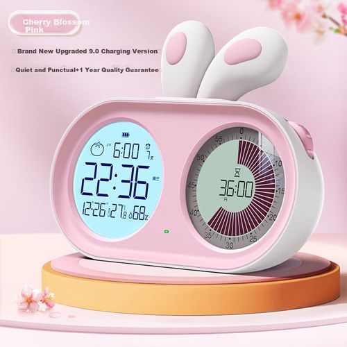 Reloj despertador Timess LCD visual 17x14x6 cm azul