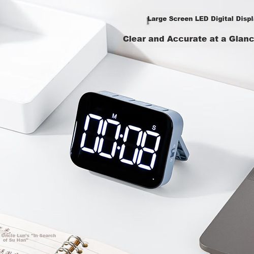 Temporizador electrónico Deli NS883 pantalla LED azul 9x6.7 cm