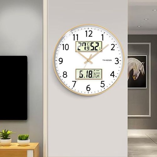 Reloj de pared Timess cuarzo 35.5 cm crema