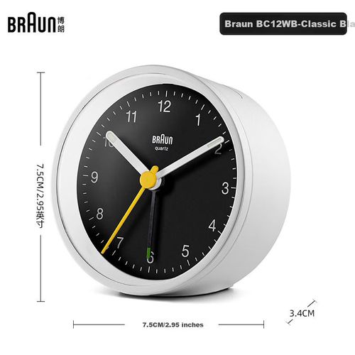 Reloj despertador Braun cuarzo 7.5 cm compacto luz nocturna