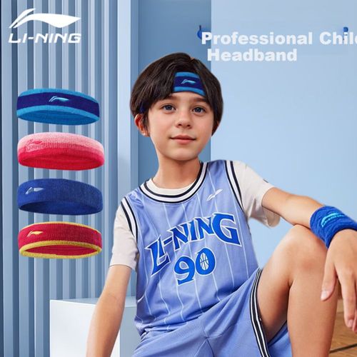 Banda para cabeza Li-Ning deportiva antideslizante niños azul