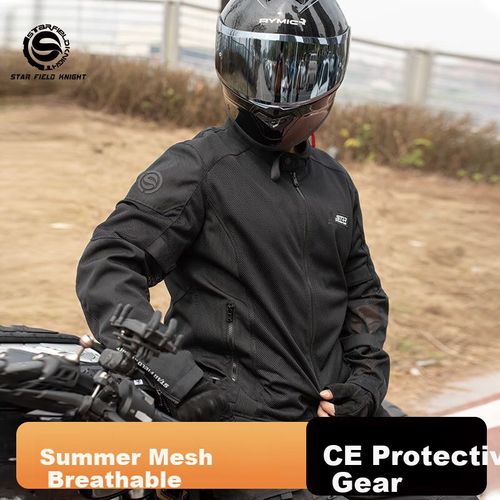 Chamarra moto Star Field Knight talla 3XL Negro