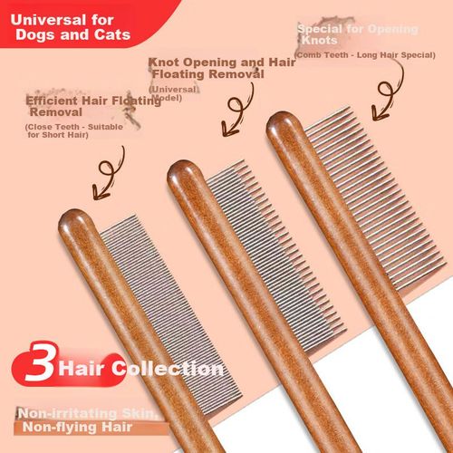 Cepillo y peine Beisinai quitapugas para gatos y perros