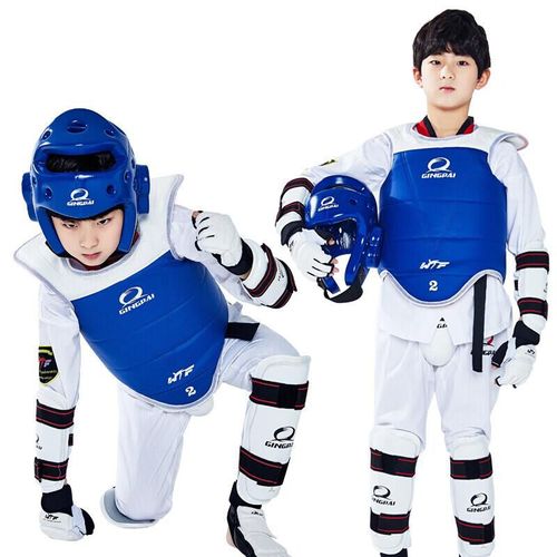 Set de protección para taekwondo,6 pzs,Talla 110-135cm,color Azul