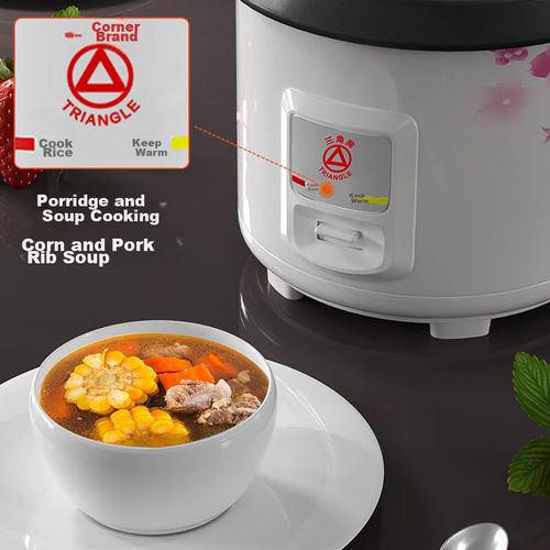 Arrocera Triangle TG-Z60X18J 6L Antiadherente Blanca con Canasta para Vapor