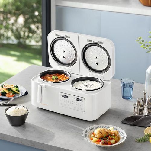 Olla Arrocera Morphy Richards MR8501 Doble Compartimento 2L+2L Blanca