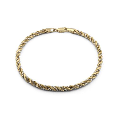 Pulso torzal puntos 2 oros sólido 14k