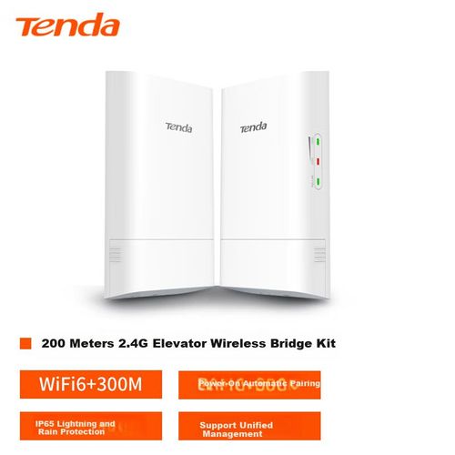 Puente inalámbrico Tenda D2 2.4GHz WiFi 6 IP65 alimentación dual