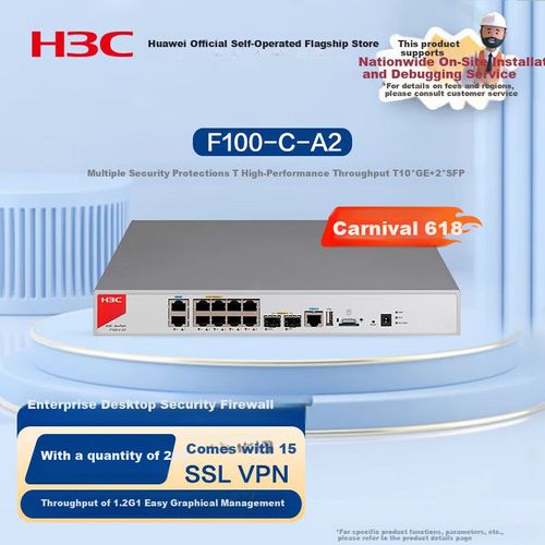 Firewall H3C F100-C 10 puertos GE 2 SFP 1.2 Gbps