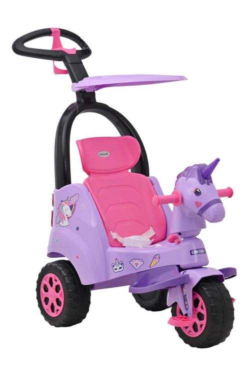 Triciclo Push Car Prinsel Super Trike Unicornio 2 En 1 Morado