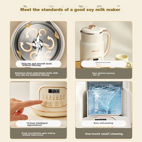 Máquina para leche de soya AUX S614 capacidad grande autolimpieza titanio