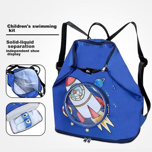 Bolsa para natación Lehuolvxing compartimento húmedo y seco Tela Oxford Azul