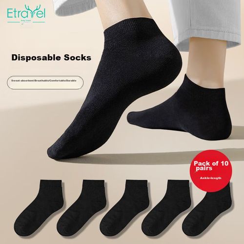 Calcetines Etravel desechables cortos negros
