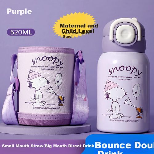 TERMO SNOOPY 316 ACERO INOXIDABLE NIÑOS CON FUNDA