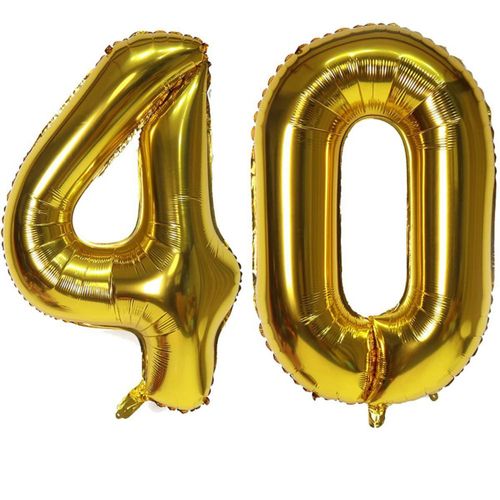 Globos con números EBAIJQUO dorados 40 láminas de helio 100 cm cumpleaños