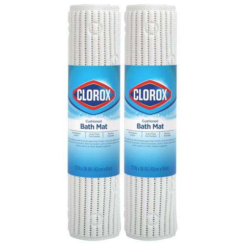 Alfombrilla de ducha Clorox Cushioned Duck Brand 43 x 91 cm color blanco paquete de 2