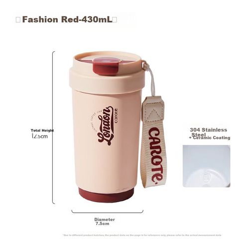 Taza térmica CaROTE 430ml acero inoxidable rojo