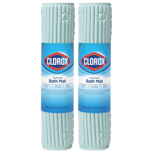 Alfombra de baño Clorox Duck Brand antideslizante para bañeras 43 x 91 cm color azul cielo
