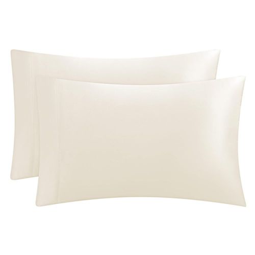 Juego de 2 Fundas de Almohada de Satén Juicy Couture Blancas 51x66 cm