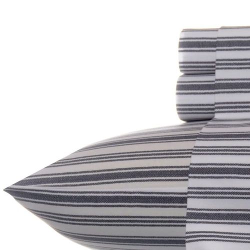 Juego de ropa de cama Nautica Coleridge Stripe Charcoal tamaño doble
