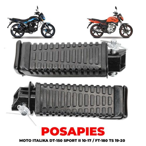 Posapies Traseros Juego Moto Italika DT150 Sport ii 2010 Al 2017 FT 180 TS 2019 Al 2020