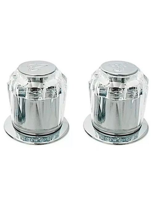 Juego De 2 Manerales Llaves Regadera con chapeton Color Cromo/transparente