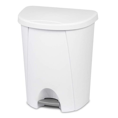 Bote de basura Sterilite 10948004 Step Bate 25 L blanco