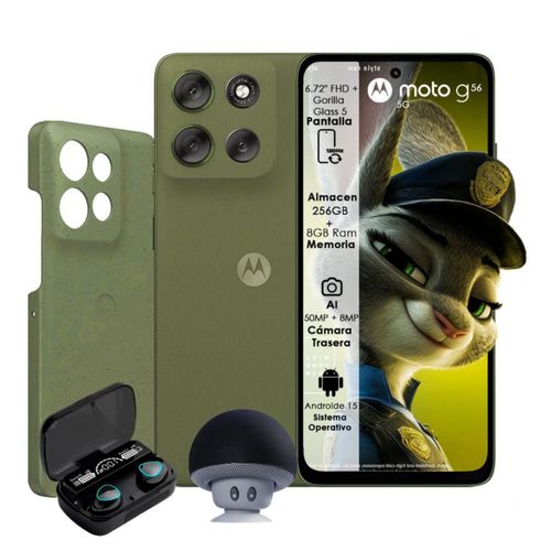 Motorola Moto G56 5G 8GB RAM 256GB Verde con Bocina y Audifonos inalámbricos