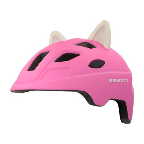 Casco BENOTTO Infantil GATTINA con Orejas de Gato Talla: S (48-52 cm) Rosa Mate KS16