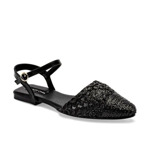 Lady One balerina destalonada para mujer negro cod 141589-E