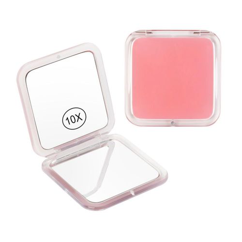 Compact Mirror SANTOO - Espejo de maquillaje con aumento de 10 aumentos color rosa