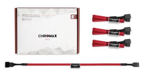 Cables de extensión Noctua NA-SEC1 chromax.red 30 cm 3 pines/4 pines