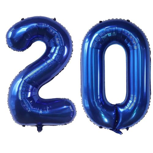 Globos numéricos EBAIJQUO 20 x 40 pulgadas azul marino para fiesta