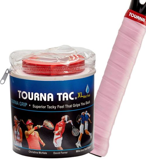 Tennis Grip Tourna Tac Pink paquete de 30 con bolsa de viaje